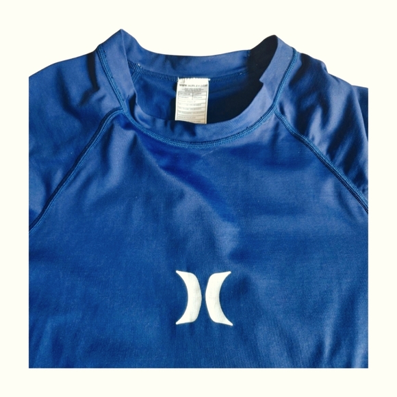 Pre-owned Hurley Navy Blue Rash Guard with Short Sleeves Crew Neck. Size XL - Picture 3 of 10